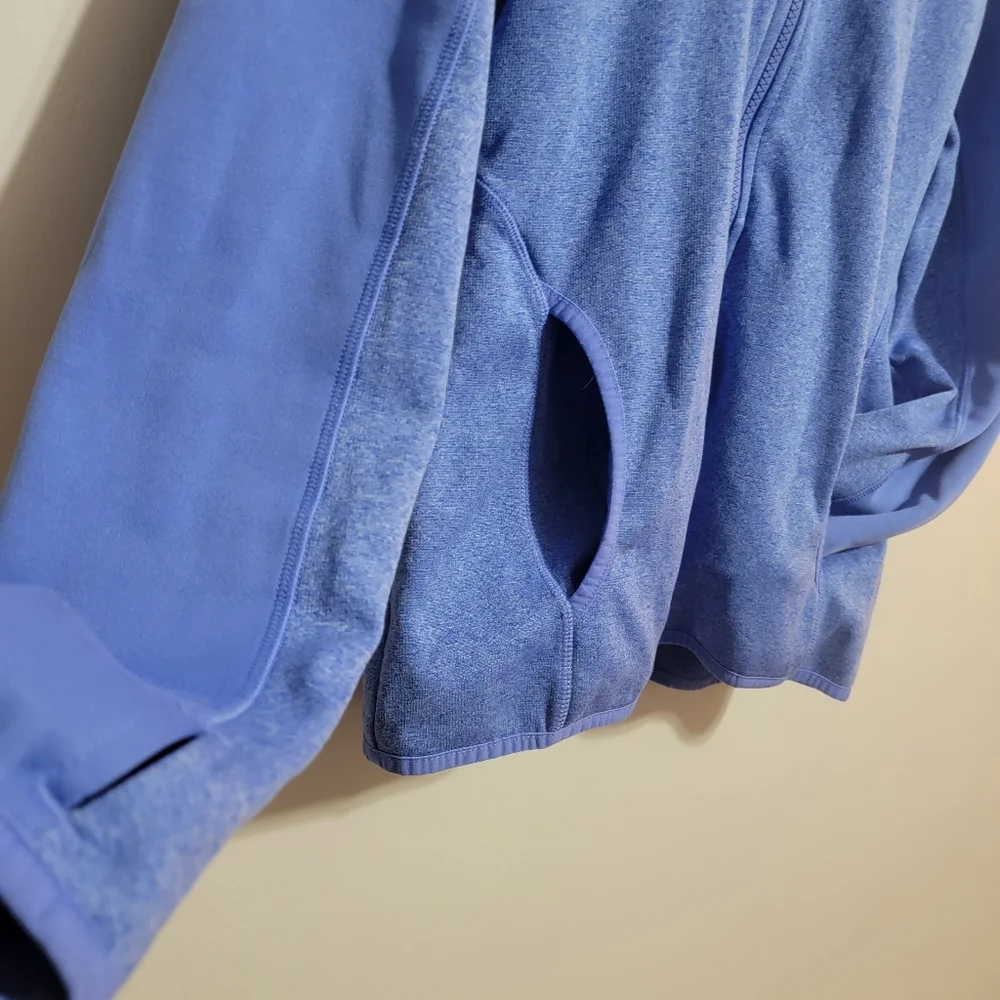 North Face Jacket Womens Small Blue Full Zip Track Fleece Long Sleeve Thumbholes - Picture 7 of 8